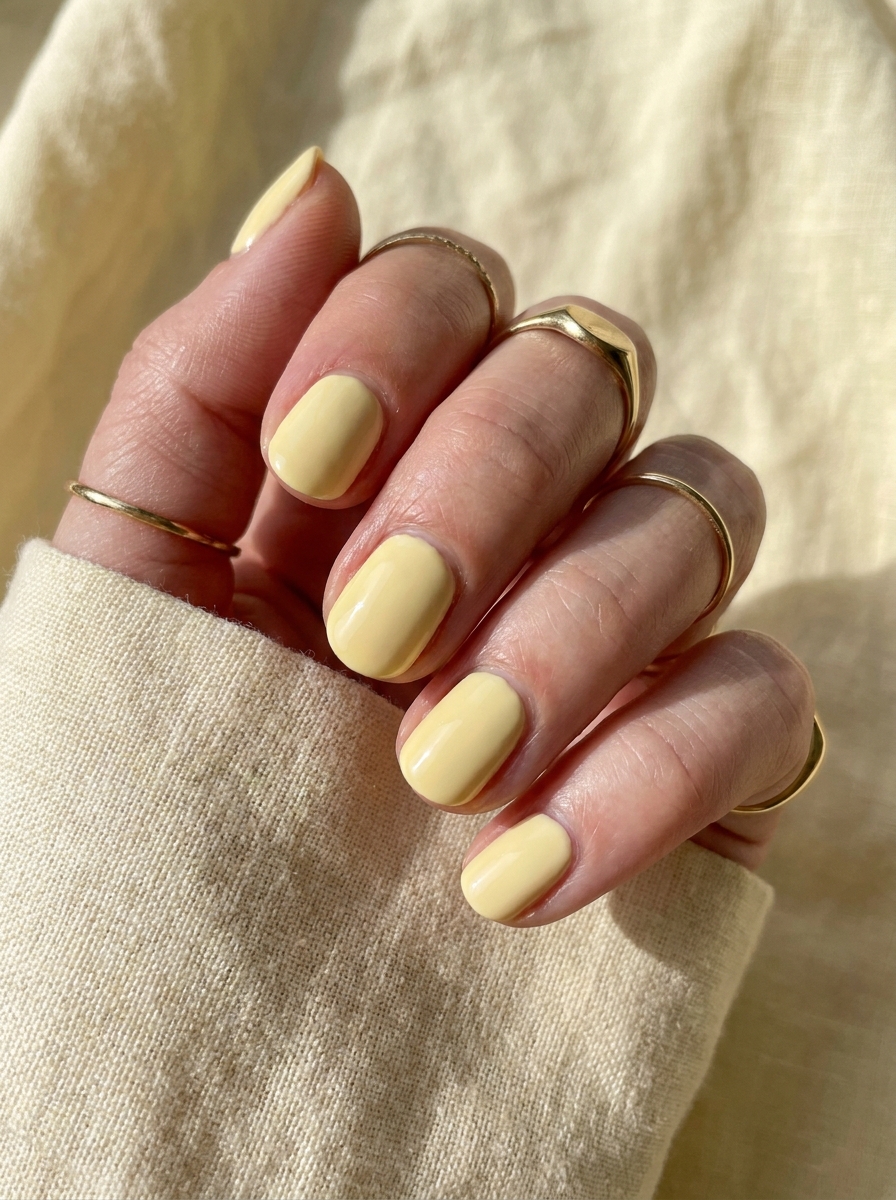 Butter Yellow Short Nails – gepflegte Nagelidee 2026